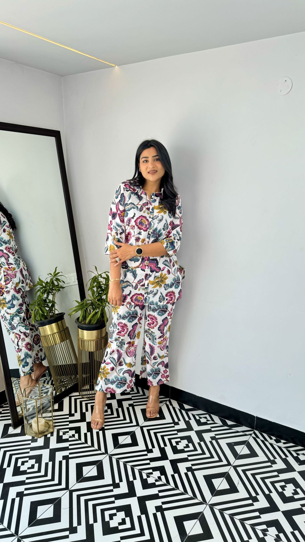 White Blossom Short Cotton Cord Set