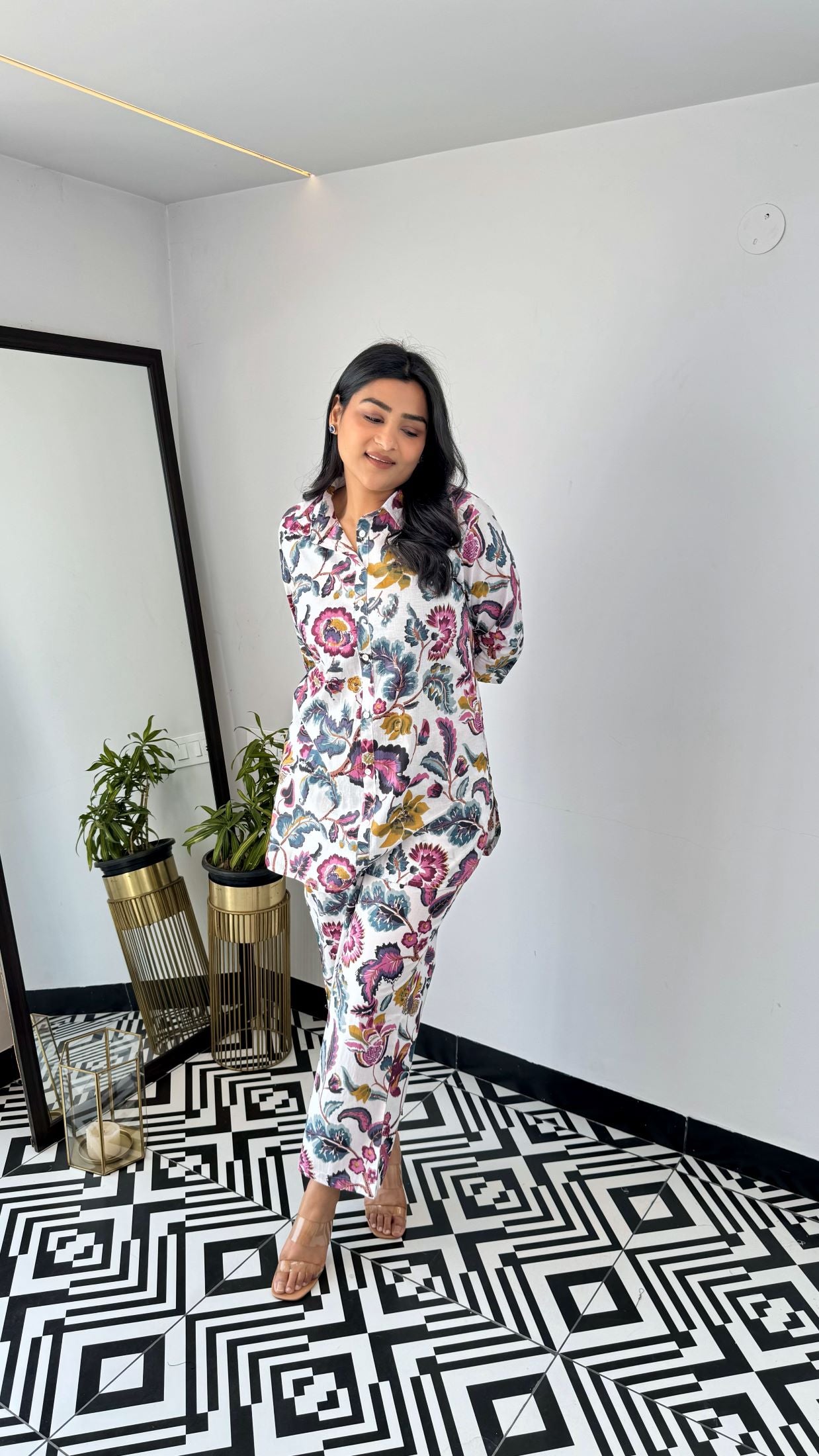 White Blossom Short Cotton Cord Set