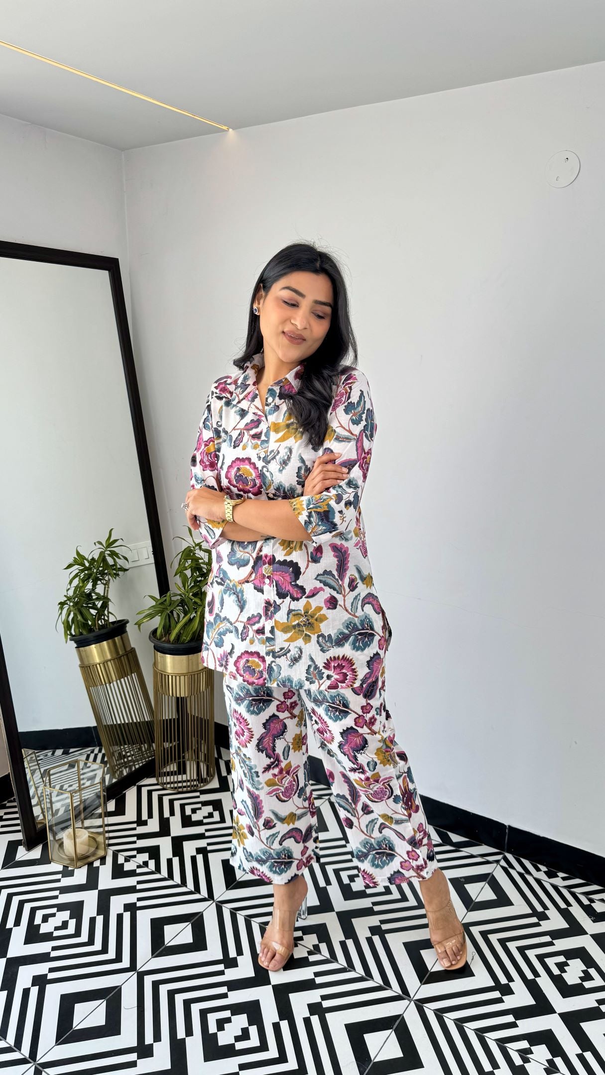 White Blossom Short Cotton Cord Set