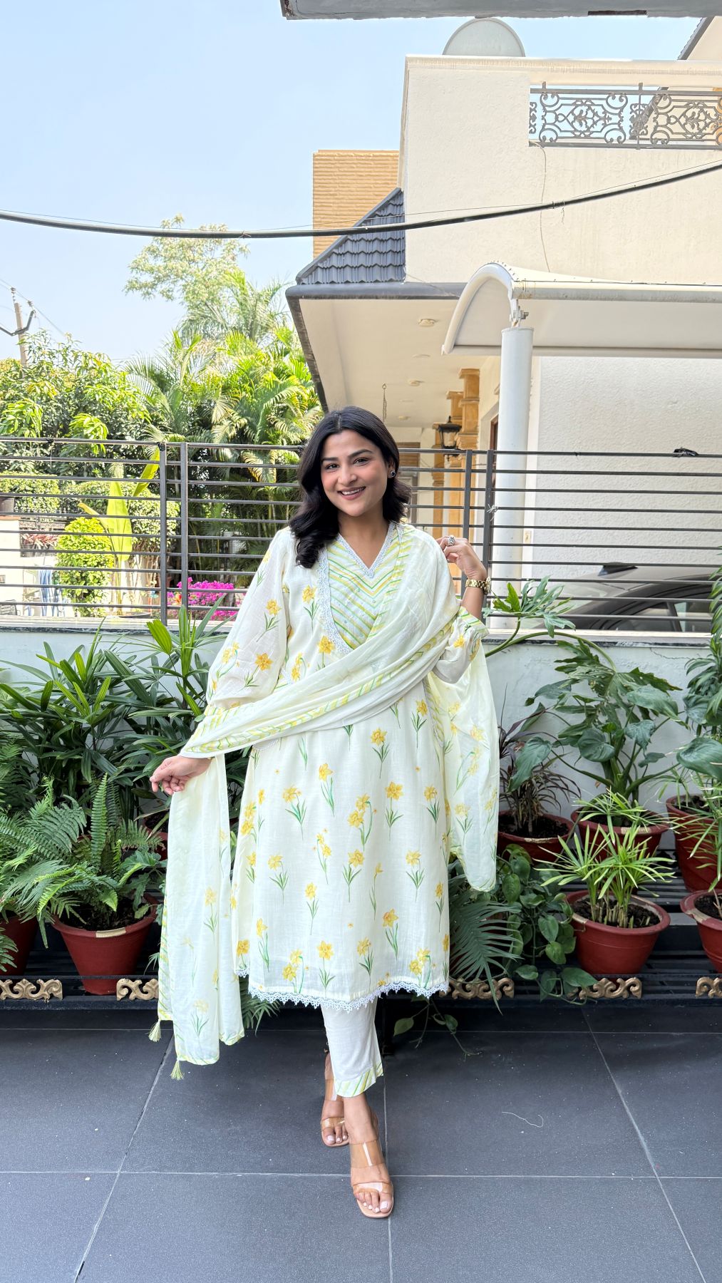Yellow & Green Ivory Suit Set