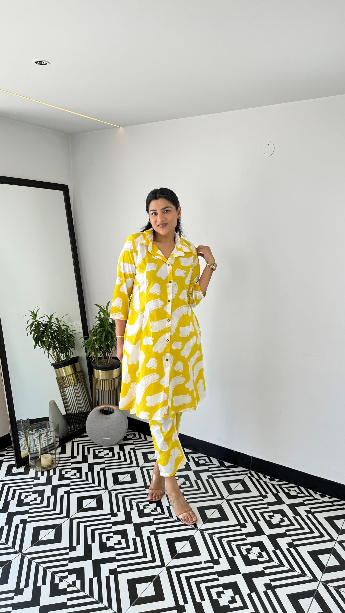 Yellow Zebra Cotton Cord Set