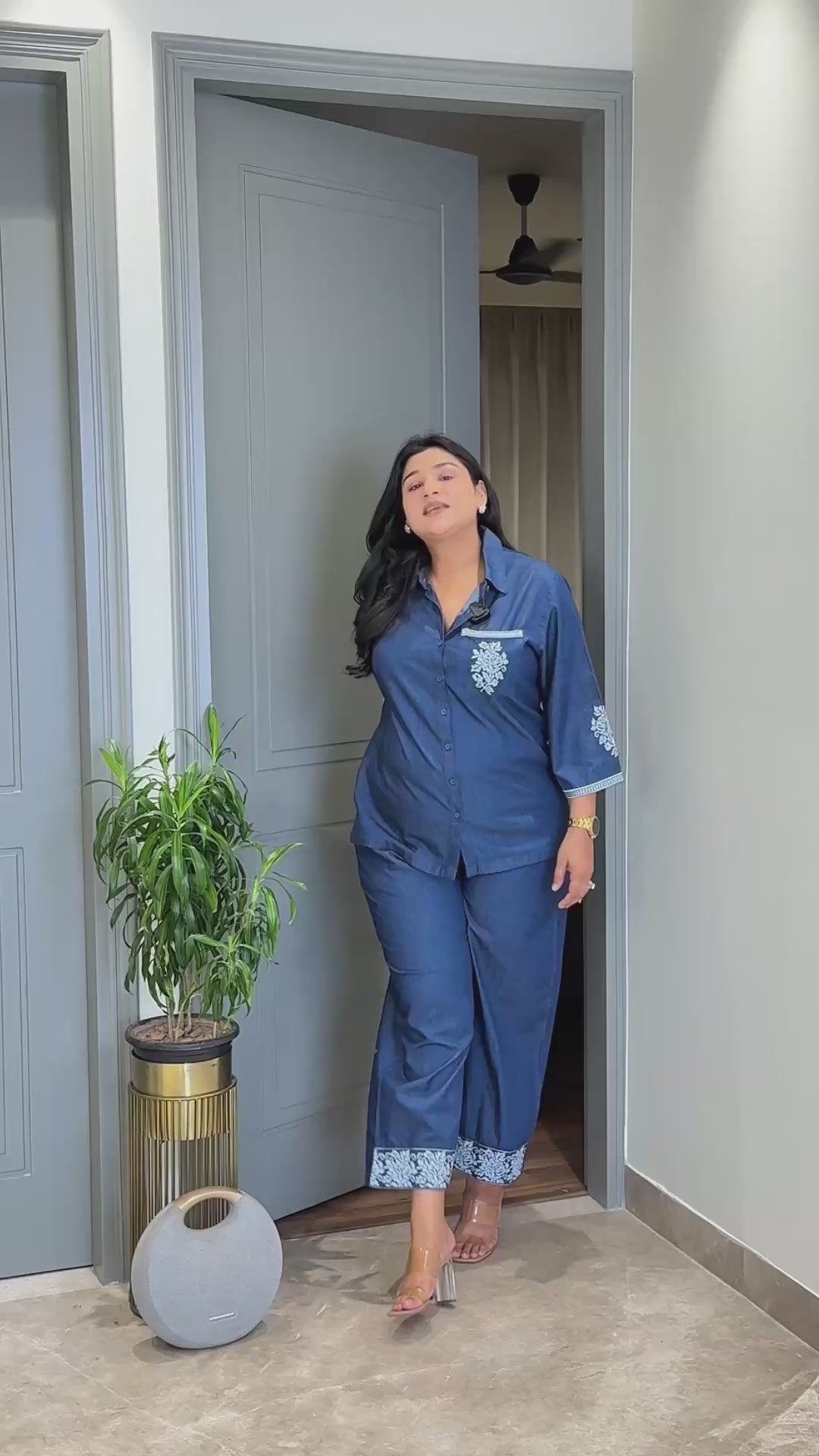 Denim Crossstitch Cord Set