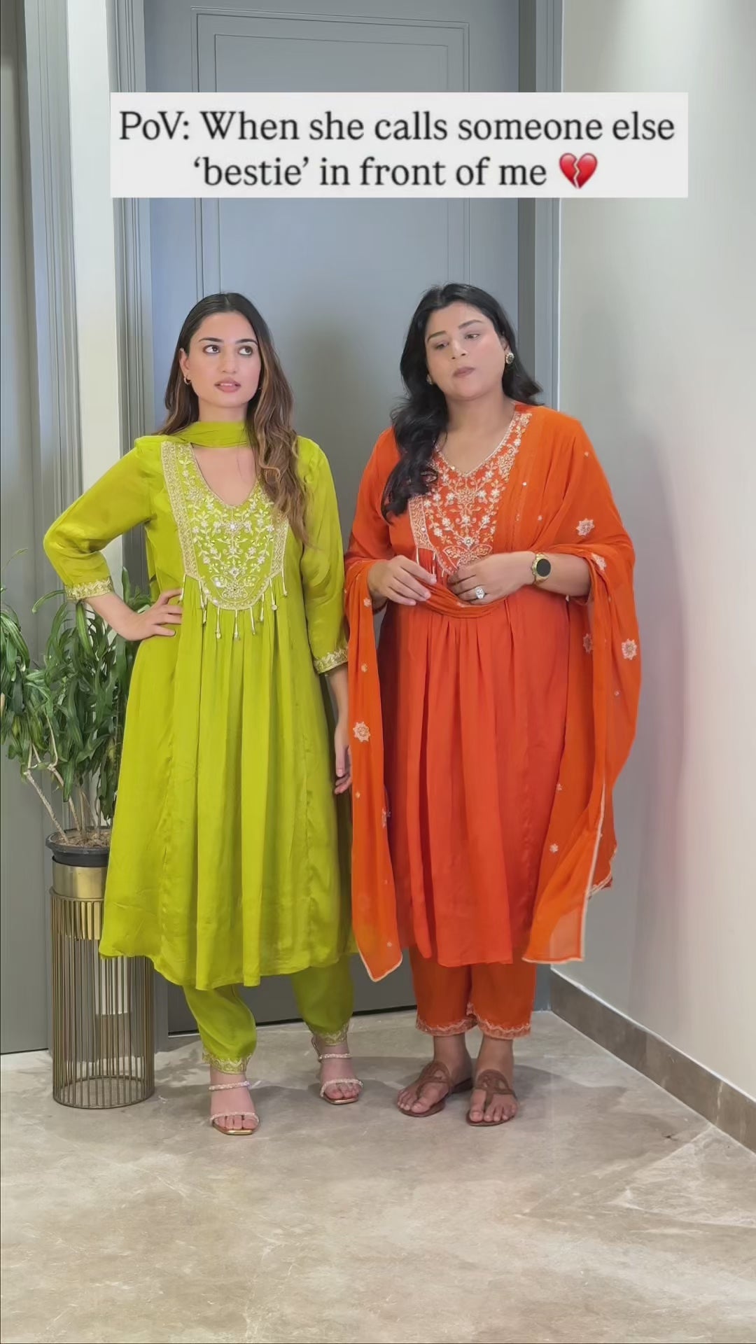 Green Handwork Festive Anarkali