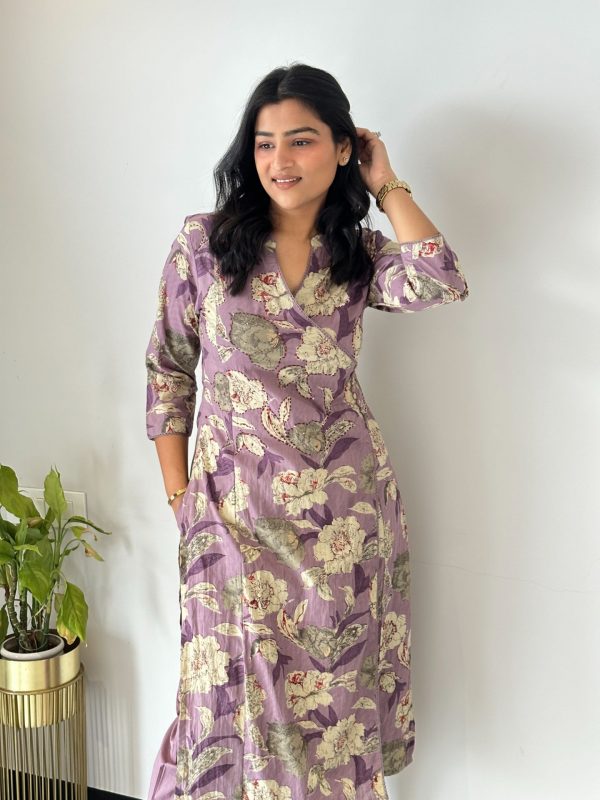 Purple Angrakha Kurta Set - Image 4