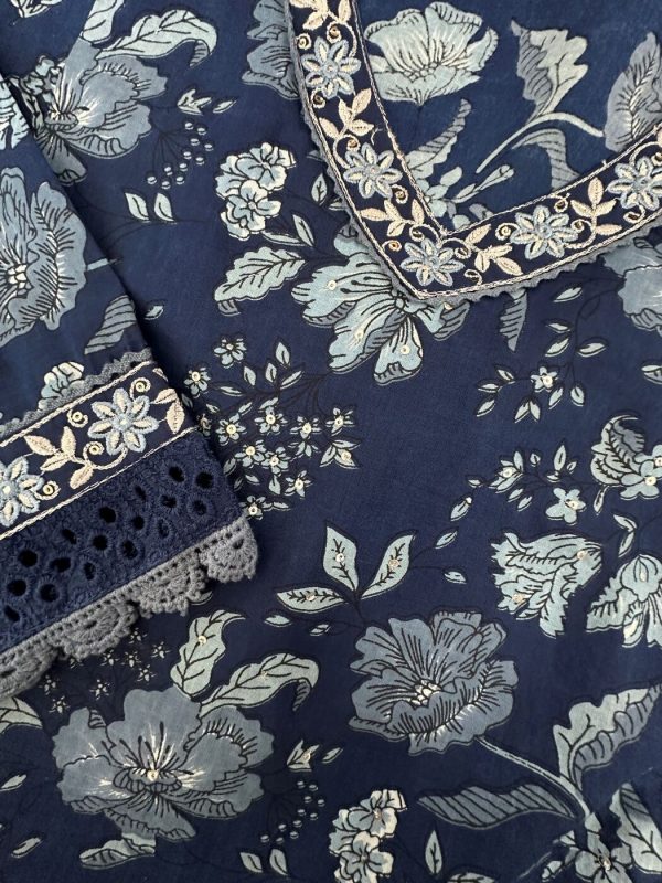 Indigo Pure Cotton Afgani Suite set - Image 3