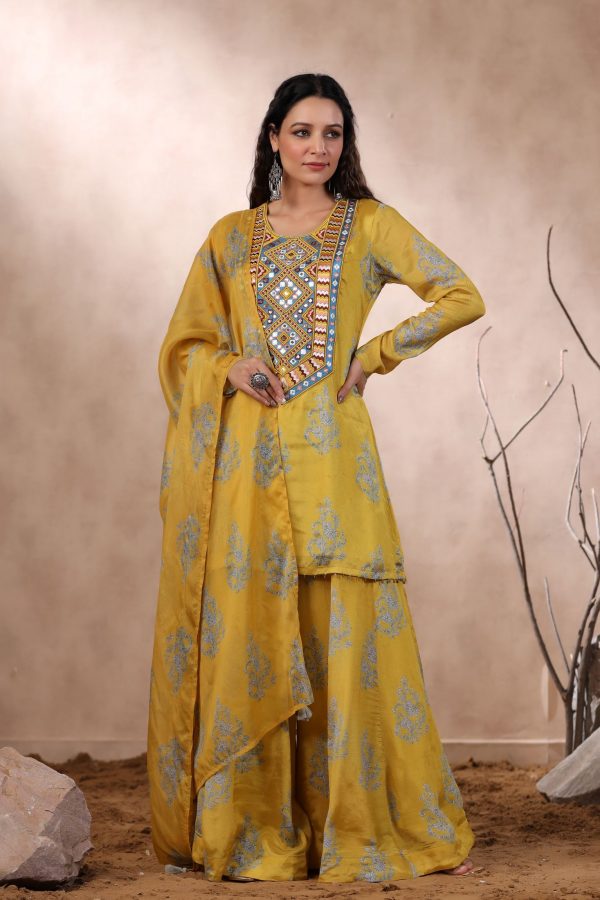 Ishin Yellow Sharara Set - Image 4