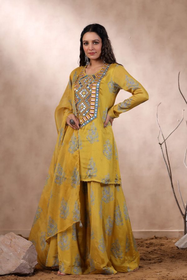 Ishin Yellow Sharara Set - Image 3