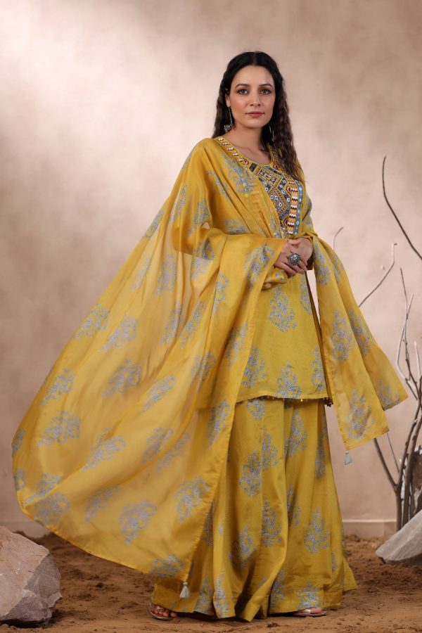 Ishin Yellow Sharara Set - Image 2