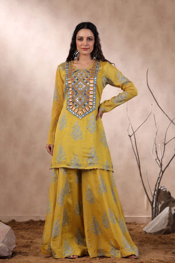 Ishin Yellow Sharara Set - Image 6