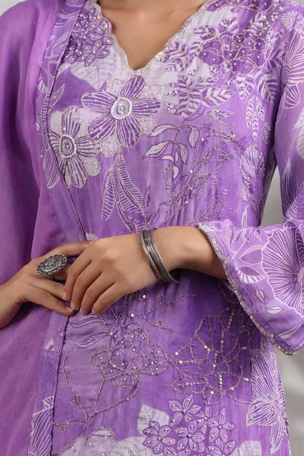 Pihu Lilac  Sharara Set - Image 8